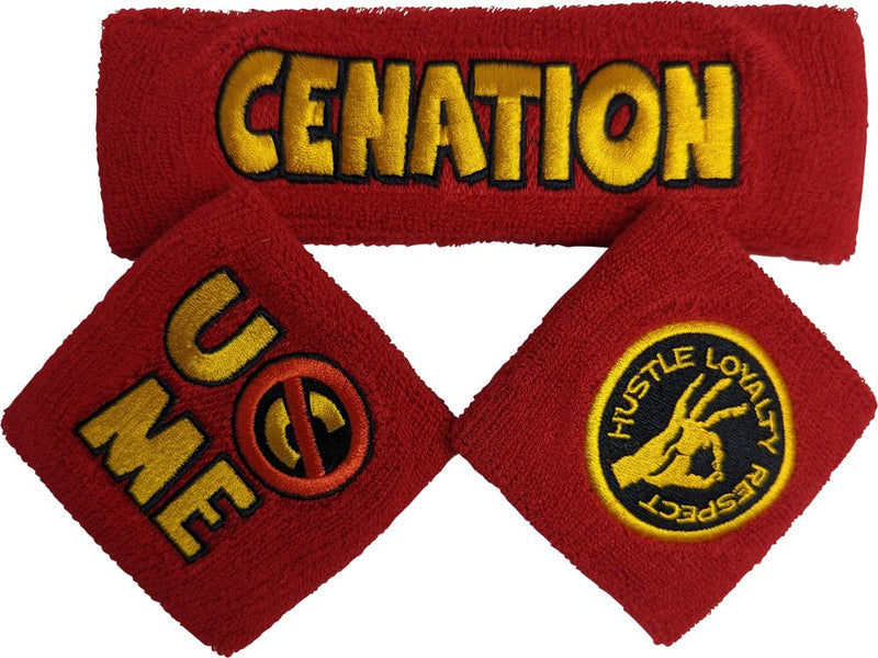 Load image into Gallery viewer, John Cena Red-Gold U Can't C Me Baseball Hat Headband Wristband Set by WWE | Extreme Wrestling Shirts
