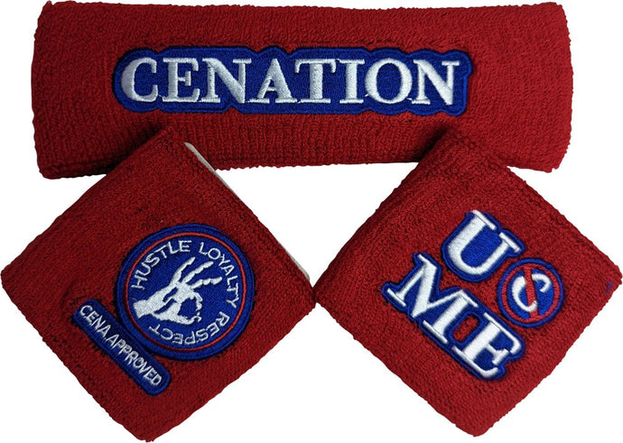 JOHN CENA Red Headband Wristbands Set WWE Sports Mem, Cards & Fan Shop > Fan Apparel & Souvenirs > Wrestling by digital | Extreme Wrestling Shirts