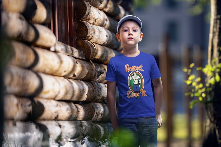Load image into Gallery viewer, John Cena Respect Earn It Boys Kids Blue T-shirt Sports Mem, Cards &amp; Fan Shop &gt; Fan Apparel &amp; Souvenirs &gt; Wrestling by EWS | Extreme Wrestling Shirts
