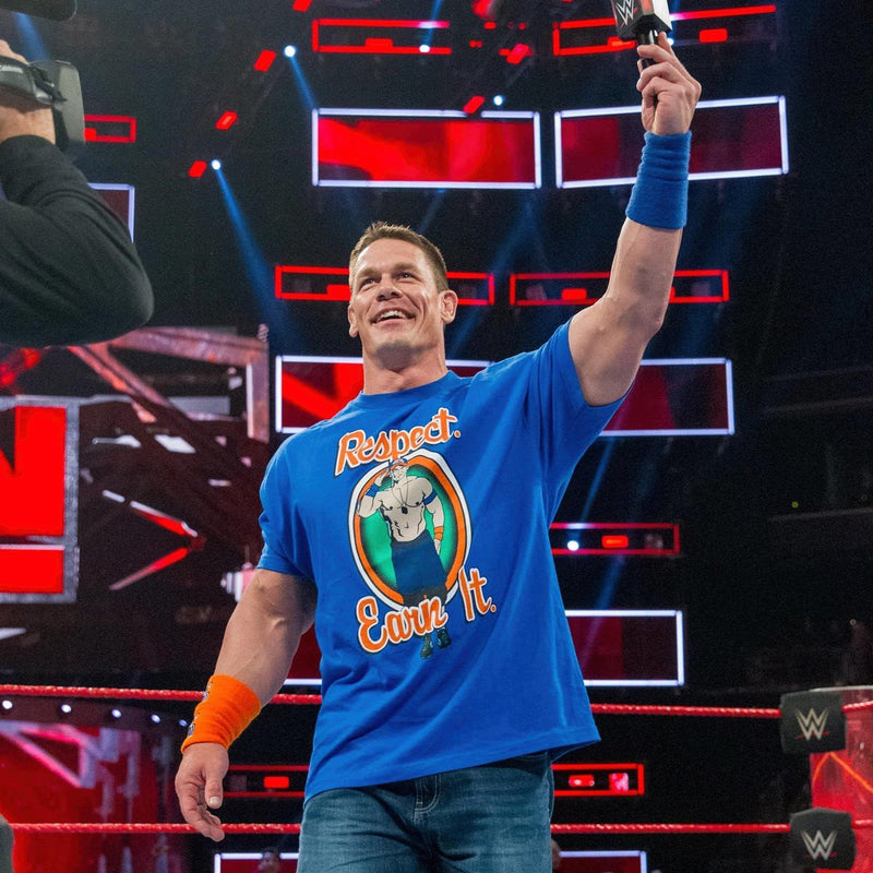 Load image into Gallery viewer, John Cena Respect Earn It Boys Kids Blue T-shirt Sports Mem, Cards &amp; Fan Shop &gt; Fan Apparel &amp; Souvenirs &gt; Wrestling by Extreme Wrestling Shirts | Extreme Wrestling Shirts
