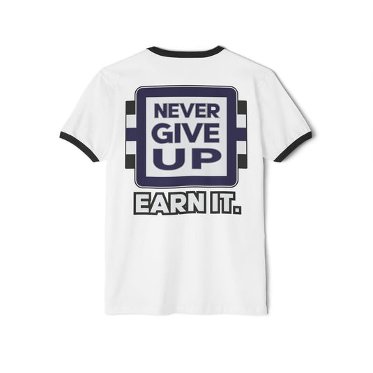 John Cena Respect Earn It White Ringer T-shirt by EWS | Extreme Wrestling Shirts