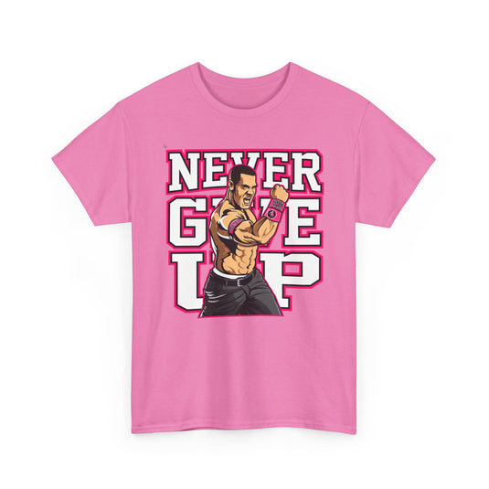 John Cena Rise Above Cancer Never Give Up Pink T-shirt by EWS | Extreme Wrestling Shirts
