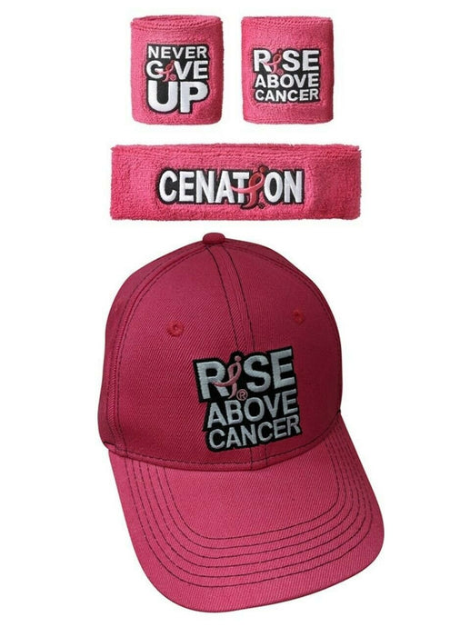 John Cena Rise Above Cancer Pink Hat Headband Wristband Set Sports Mem, Cards & Fan Shop > Fan Apparel & Souvenirs > Wrestling by John Cena | Extreme Wrestling Shirts