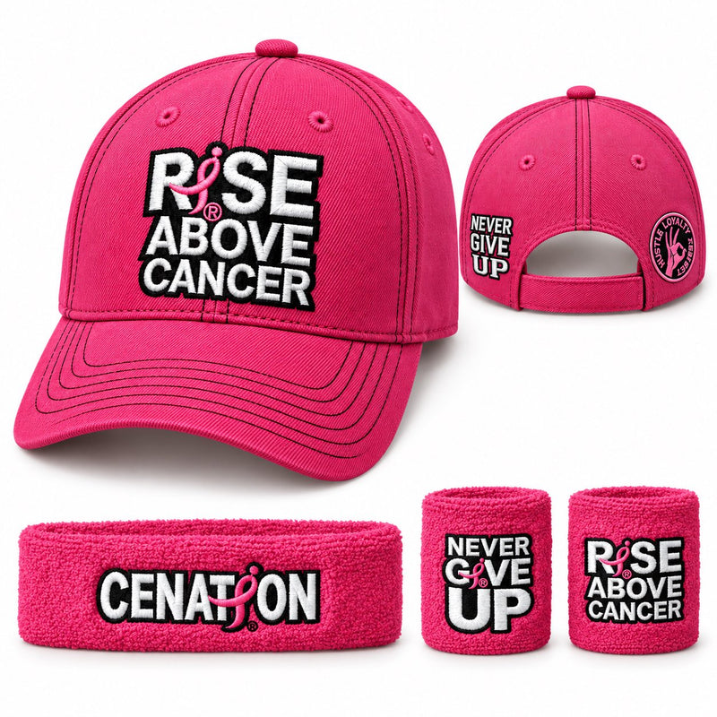 Load image into Gallery viewer, John Cena Rise Above Cancer Pink Hat Headband Wristband Set Sports Mem, Cards &amp; Fan Shop > Fan Apparel &amp; Souvenirs > Wrestling by John Cena | Extreme Wrestling Shirts
