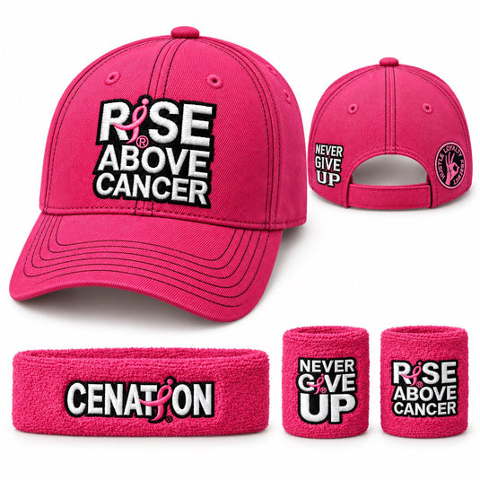 John Cena Rise Above Cancer Pink Hat Headband Wristband Set Sports Mem, Cards & Fan Shop > Fan Apparel & Souvenirs > Wrestling by John Cena | Extreme Wrestling Shirts