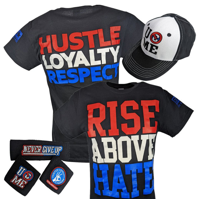 John Cena Rise Above Hate Mens Costume Hat T-shirt Wristbands Sports Mem, Cards & Fan Shop > Fan Apparel & Souvenirs > Wrestling by Hybrid Tees | Extreme Wrestling Shirts