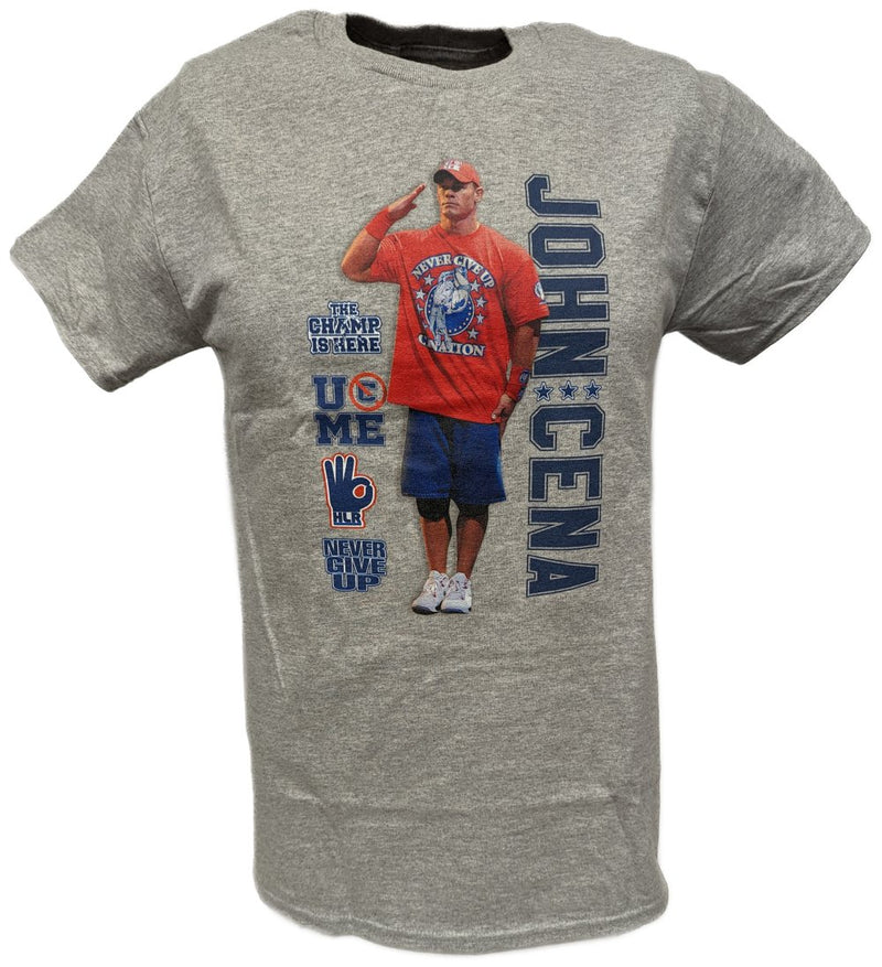 Load image into Gallery viewer, John Cena Salute the Cenation Mens Gray T-shirt Sports Mem, Cards &amp; Fan Shop > Fan Apparel &amp; Souvenirs > Wrestling by EWS | Extreme Wrestling Shirts
