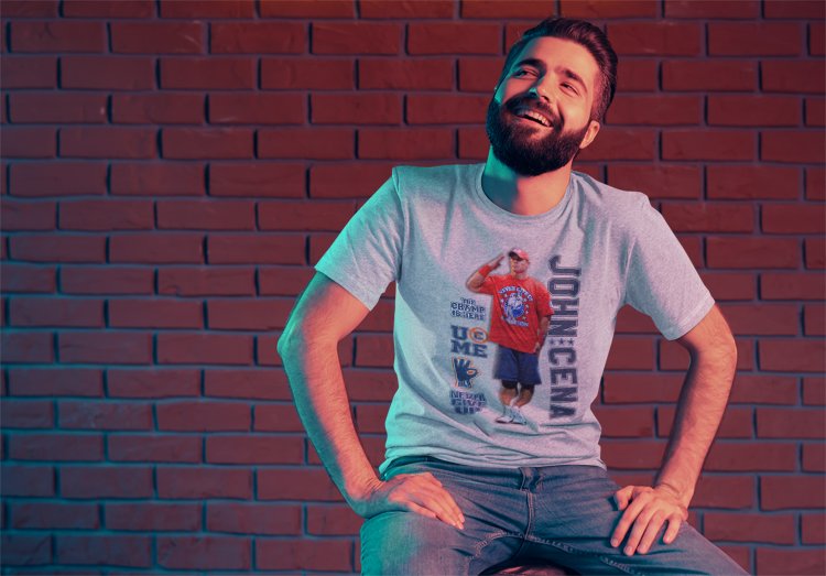 Load image into Gallery viewer, John Cena Salute the Cenation Mens Gray T-shirt Sports Mem, Cards &amp; Fan Shop > Fan Apparel &amp; Souvenirs > Wrestling by EWS | Extreme Wrestling Shirts
