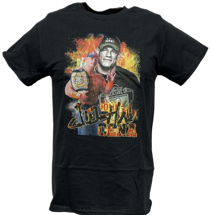 John Cena Spinner Belt Mens Black T-shirt WWE by WWE | Extreme Wrestling Shirts