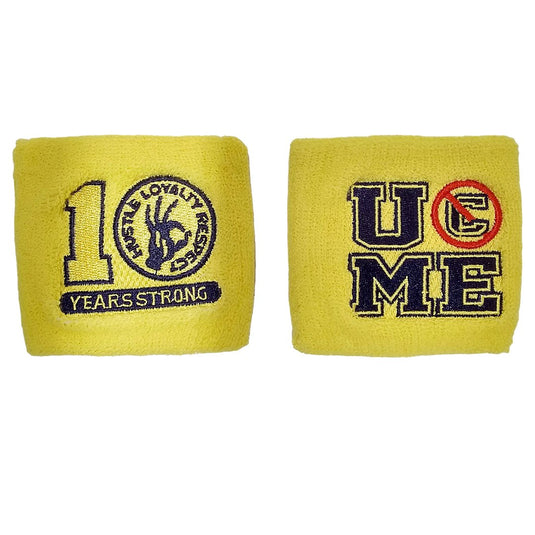 John Cena Ten Years Strong 2 piece Yellow Wristbands Set Sports Mem, Cards & Fan Shop > Fan Apparel & Souvenirs > Wrestling by EWS | Extreme Wrestling Shirts