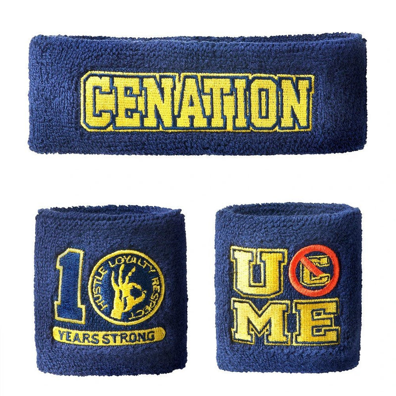 Load image into Gallery viewer, JOHN CENA Ten Years Strong Blue Cenation U Can&#39;t See Me Headband Wristbands Set Sports Mem, Cards &amp; Fan Shop &gt; Fan Apparel &amp; Souvenirs &gt; Wrestling by meaw love shop | Extreme Wrestling Shirts
