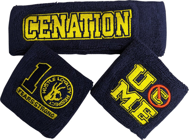 Load image into Gallery viewer, JOHN CENA Ten Years Strong Blue Cenation U Can&#39;t See Me Headband Wristbands Set Sports Mem, Cards &amp; Fan Shop &gt; Fan Apparel &amp; Souvenirs &gt; Wrestling by meaw love shop | Extreme Wrestling Shirts
