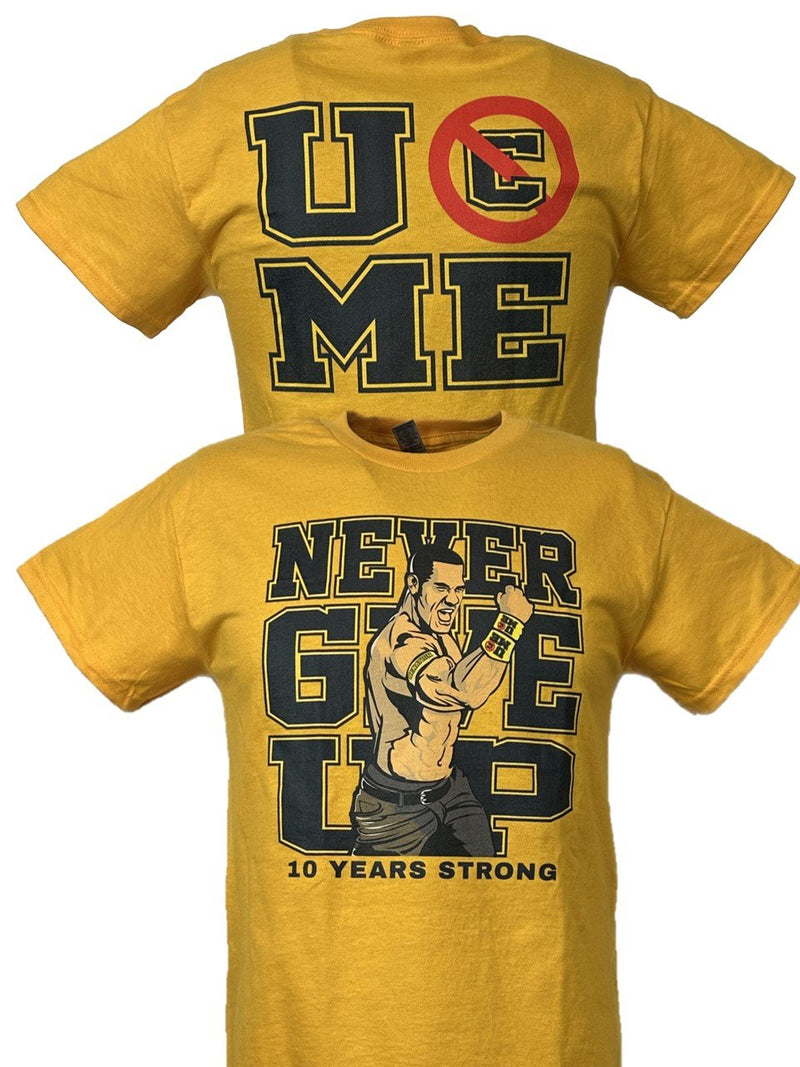 Load image into Gallery viewer, John Cena Ten Years Strong Mens Cotton Yellow T-shirt Sports Mem, Cards &amp; Fan Shop &gt; Fan Apparel &amp; Souvenirs &gt; Wrestling by Hybrid Tees | Extreme Wrestling Shirts
