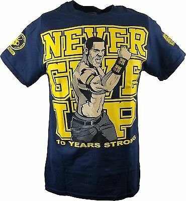 Load image into Gallery viewer, John Cena Ten Years Strong U Can&#39;t See Me Blue T-shirt Sports Mem, Cards &amp; Fan Shop &gt; Fan Apparel &amp; Souvenirs &gt; Wrestling by EWS | Extreme Wrestling Shirts
