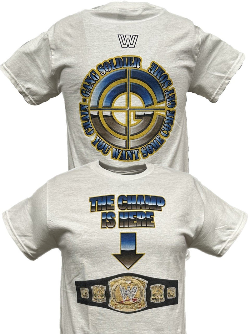 Load image into Gallery viewer, John Cena The Champ Is Here Title Belt Mens White T-shirt Sports Mem, Cards &amp; Fan Shop &gt; Fan Apparel &amp; Souvenirs &gt; Wrestling by Hybrid Tees | Extreme Wrestling Shirts
