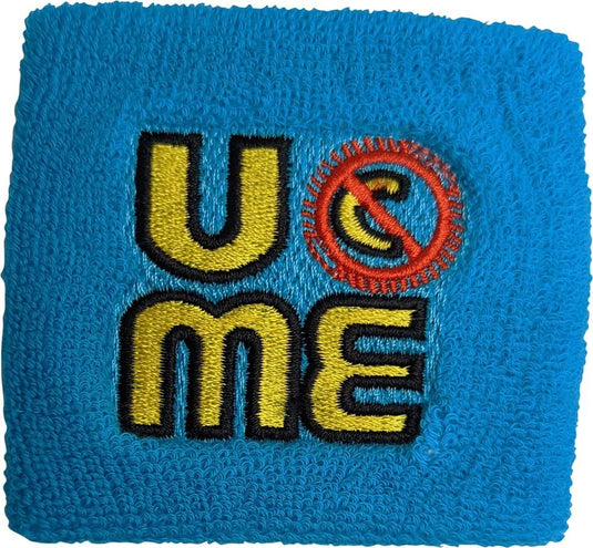 John Cena THROWBACK Never Give Up Blue Headband Wristbands Sweatbands Set by EWS | Extreme Wrestling Shirts
