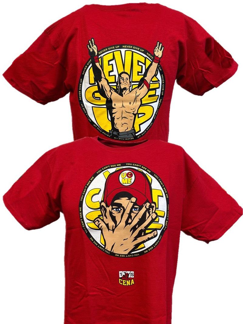 Load image into Gallery viewer, John Cena U Can&#39;t C Me Red Gold Mens Costume T-shirt Hat Wristbands by EWS | Extreme Wrestling Shirts
