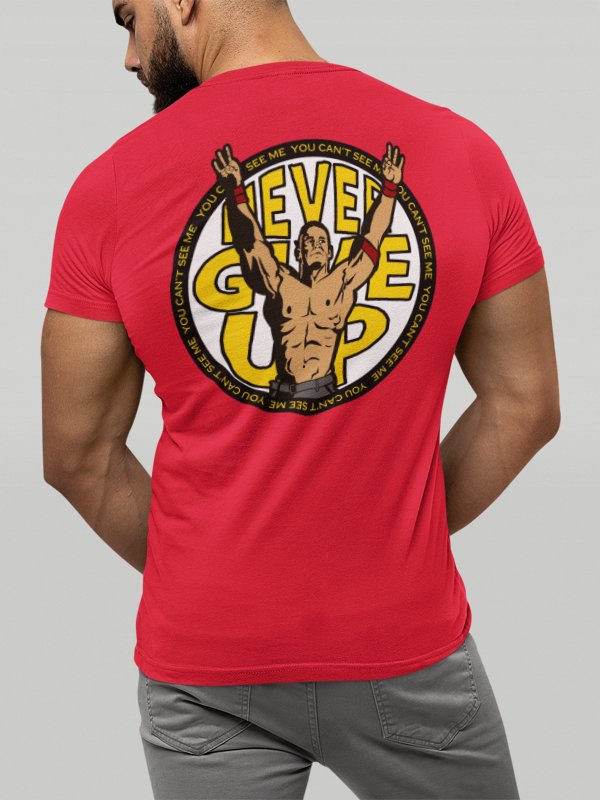 Load image into Gallery viewer, John Cena U Can&#39;t C Me Red Gold Mens T-shirt by EWS | Extreme Wrestling Shirts
