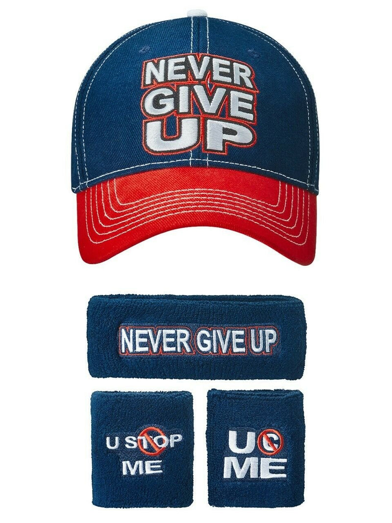 Load image into Gallery viewer, John Cena U Can&#39;t Stop Me Never Give Up Baseball Hat Headband Wristband Set Sports Mem, Cards &amp; Fan Shop &gt; Fan Apparel &amp; Souvenirs &gt; Wrestling by John Cena | Extreme Wrestling Shirts
