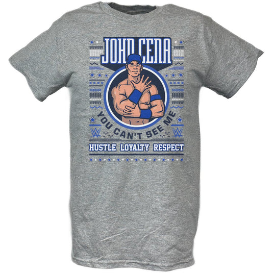 John Cena Ugly Christmas WWE Boys Kids Youth Grey T-shirt by EWS | Extreme Wrestling Shirts