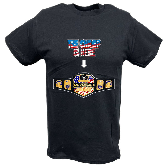 John Cena United States Champ Is Here Kids Boys Youth USA Black T-shirt by EWS | Extreme Wrestling Shirts