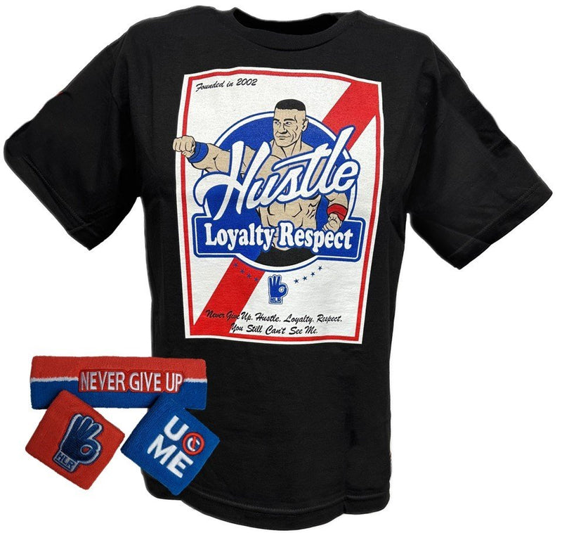 Load image into Gallery viewer, John Cena WWE Founded in 2002 T-shirt Headband Wristbands Boys Sports Mem, Cards &amp; Fan Shop &gt; Fan Apparel &amp; Souvenirs &gt; Wrestling by EWS | Extreme Wrestling Shirts
