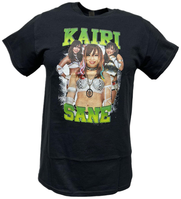 Kairi Sane Green Name WWE Black T-shirt by WWE | Extreme Wrestling Shirts