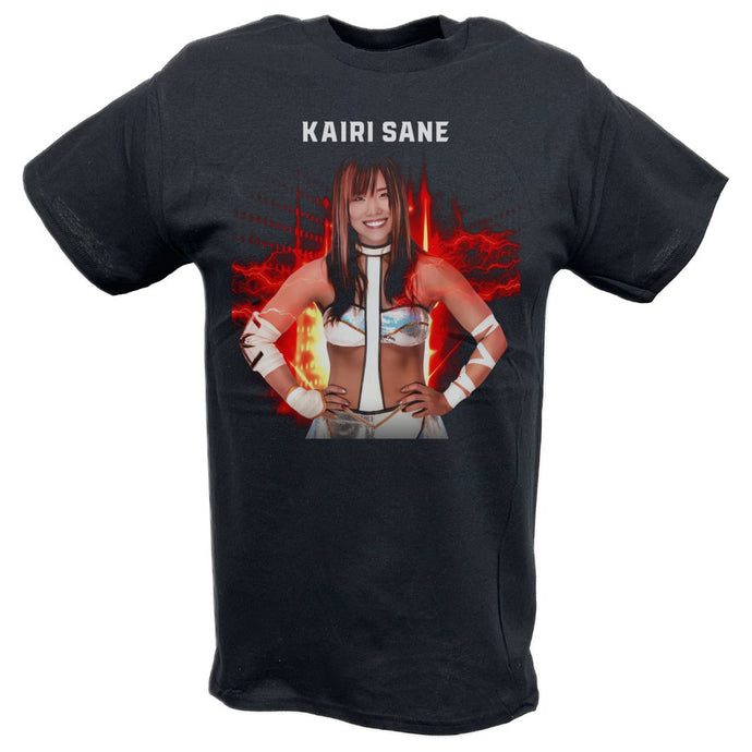 Kairi Sane Red Fire Black T-shirt by EWS | Extreme Wrestling Shirts
