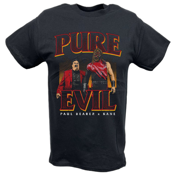 Kane with Paul Bearer Pure Evil Black T-shirt by EWS | Extreme Wrestling Shirts