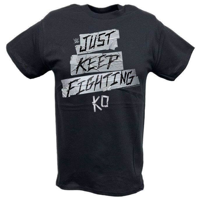 Kevin Owens Just Keep Fighting Duct Tape Black T-shirt by EWS | Extreme Wrestling Shirts