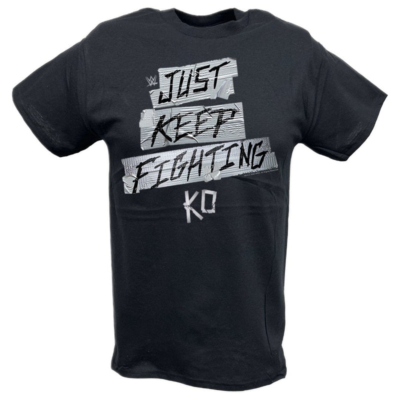 Load image into Gallery viewer, Kevin Owens Just Keep Fighting Duct Tape Black T-shirt by EWS | Extreme Wrestling Shirts
