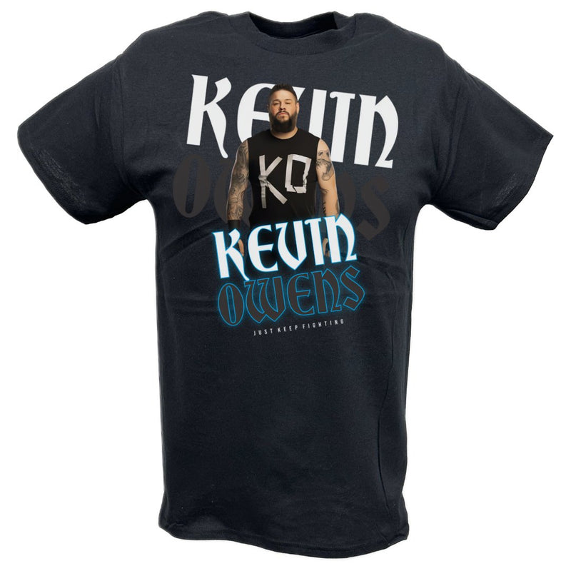 Load image into Gallery viewer, Kevin Owens Pose Black T-shirt by EWS | Extreme Wrestling Shirts
