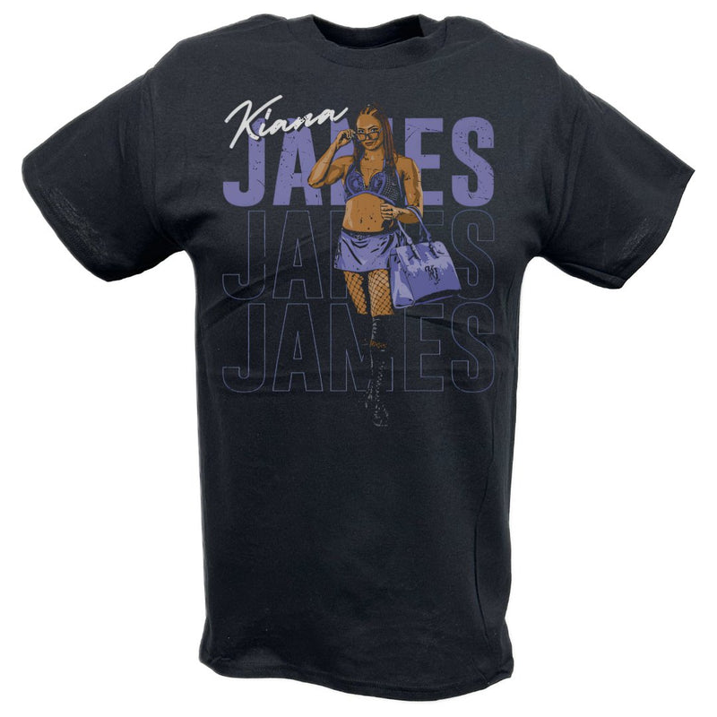 Load image into Gallery viewer, Kiana James Repeat Black T-shirt by EWS | Extreme Wrestling Shirts
