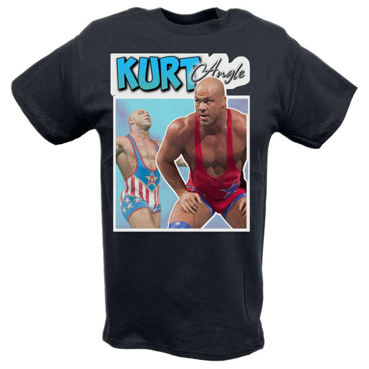 Kurt Angle Blue Logo T-shirt by EWS | Extreme Wrestling Shirts