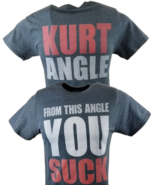 Kurt Angle From This Angle WWE Mens Gray T-shirt Sports Mem, Cards & Fan Shop > Fan Apparel & Souvenirs > Wrestling by EWS | Extreme Wrestling Shirts