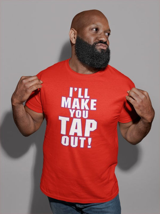 Kurt Angle I'll Make You Tap Out Red T-shirt by EWS | Extreme Wrestling Shirts