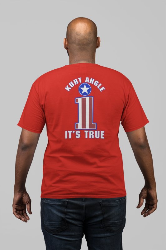 Load image into Gallery viewer, Kurt Angle I&#39;ll Make You Tap Out Red T-shirt by EWS | Extreme Wrestling Shirts
