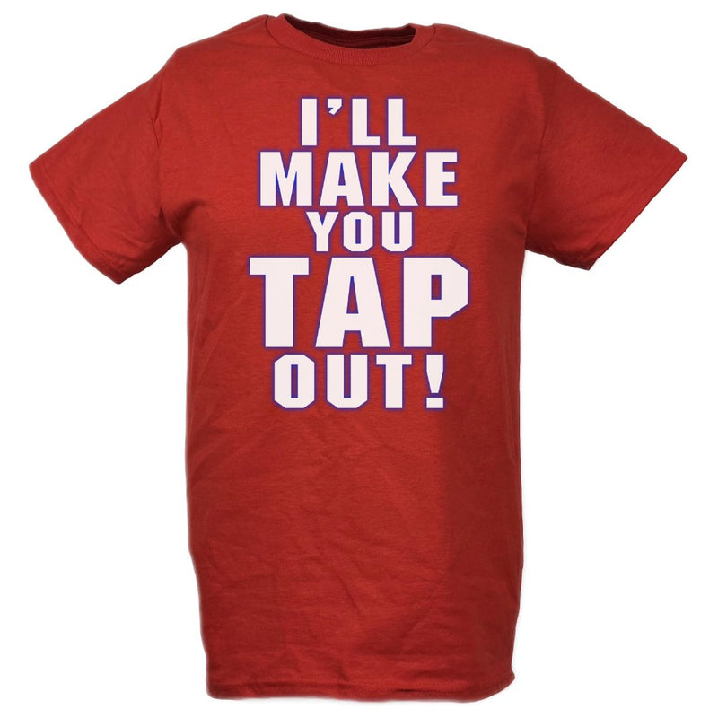 Load image into Gallery viewer, Kurt Angle I&#39;ll Make You Tap Out Red T-shirt by EWS | Extreme Wrestling Shirts
