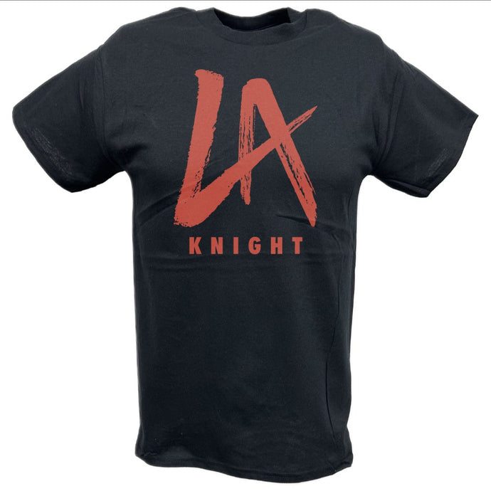 LA Knight Big Red Logo Black T-shirt by EWS | Extreme Wrestling Shirts