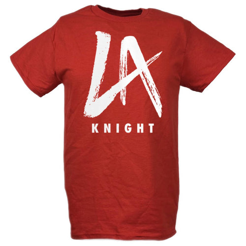 LA Knight Big White Logo Red T-shirt by EWS | Extreme Wrestling Shirts