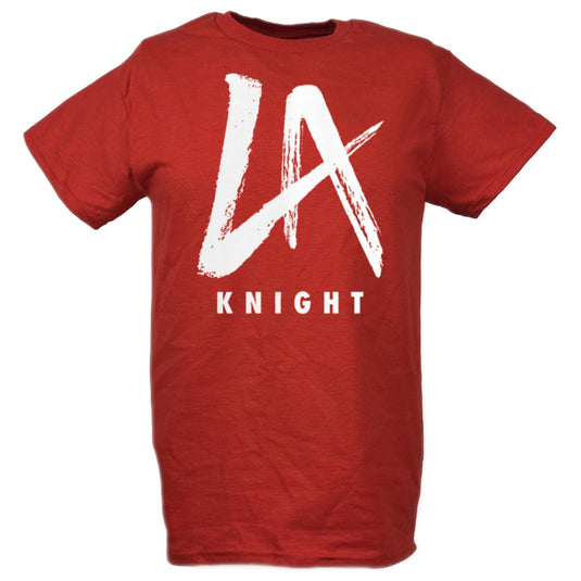 LA Knight Big White Logo Red T-shirt by EWS | Extreme Wrestling Shirts