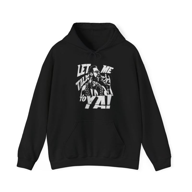 Load image into Gallery viewer, LA Knight Let Me Talk To Ya Black Hoody Sweatshirt by EWS | Extreme Wrestling Shirts
