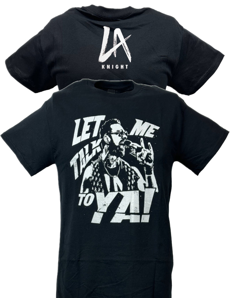 Load image into Gallery viewer, LA Knight Let Me Talk To Ya Black T-shirt by EWS | Extreme Wrestling Shirts
