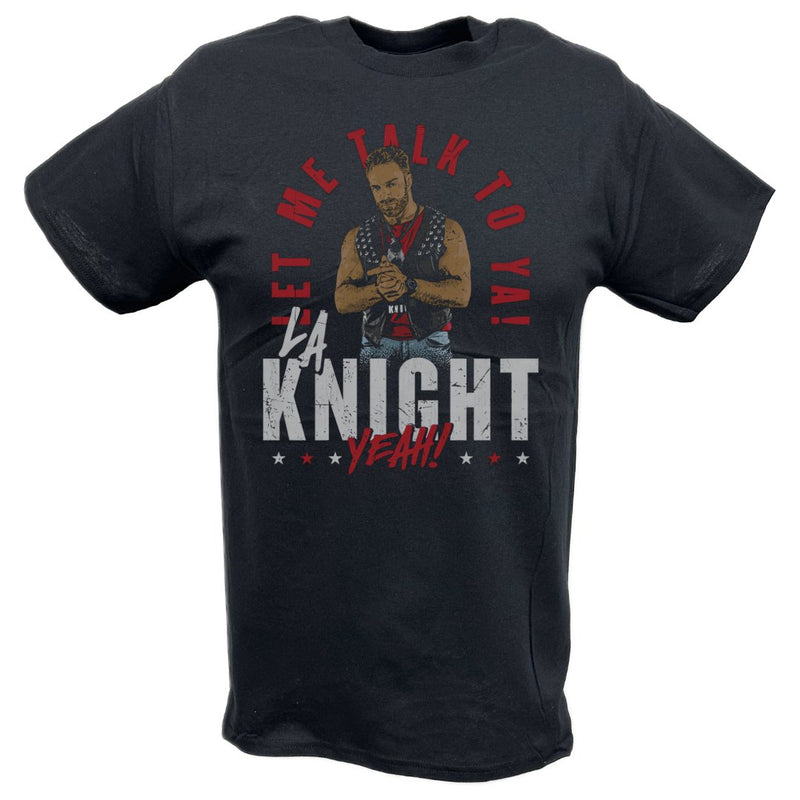 Load image into Gallery viewer, LA Knight Let Me Talk To Ya Pose Black T-shirt by EWS | Extreme Wrestling Shirts
