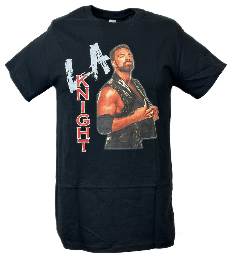 Load image into Gallery viewer, LA Knight Side Profile Black T-shirt by EWS | Extreme Wrestling Shirts
