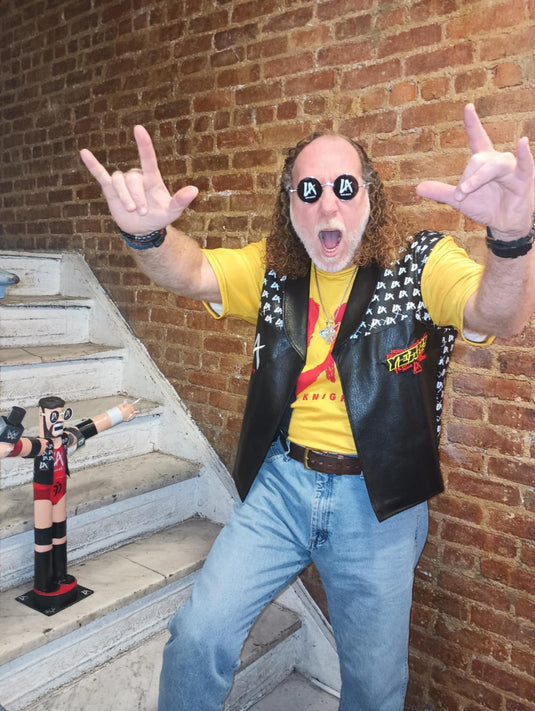 LA Knight Yeah! Mens Black Replica Vest by EWS | Extreme Wrestling Shirts