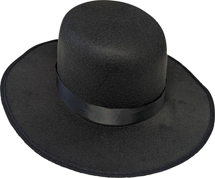 Large Oversized Round Felt Black Hat for Undertaker Costume L by EWS | Extreme Wrestling Shirts