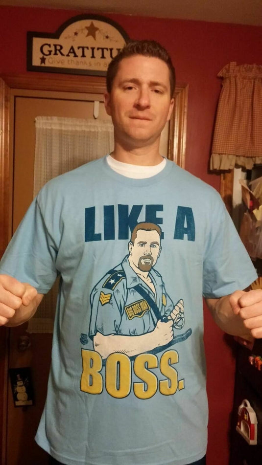 Like a Big Boss Man Mens Light Blue T-shirt Sports Mem, Cards & Fan Shop > Fan Apparel & Souvenirs > Wrestling by WWE | Extreme Wrestling Shirts