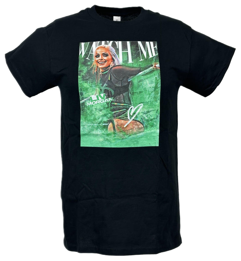 Load image into Gallery viewer, Liv Morgan Watch Me Poster Print Black T-shirt by EWS | Extreme Wrestling Shirts
