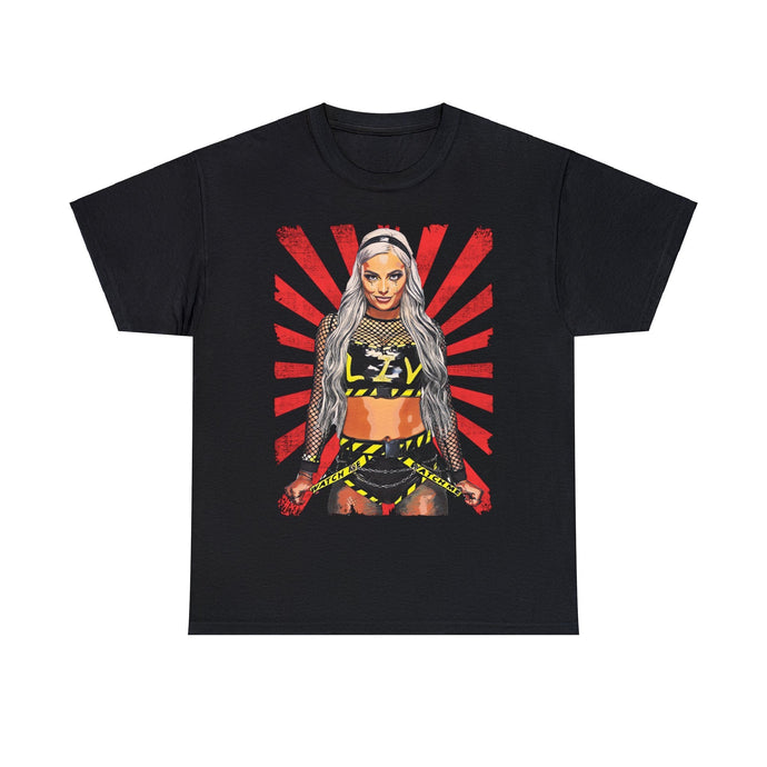 Liv Morgan Watch Me Starburst Black T-shirt by EWS | Extreme Wrestling Shirts